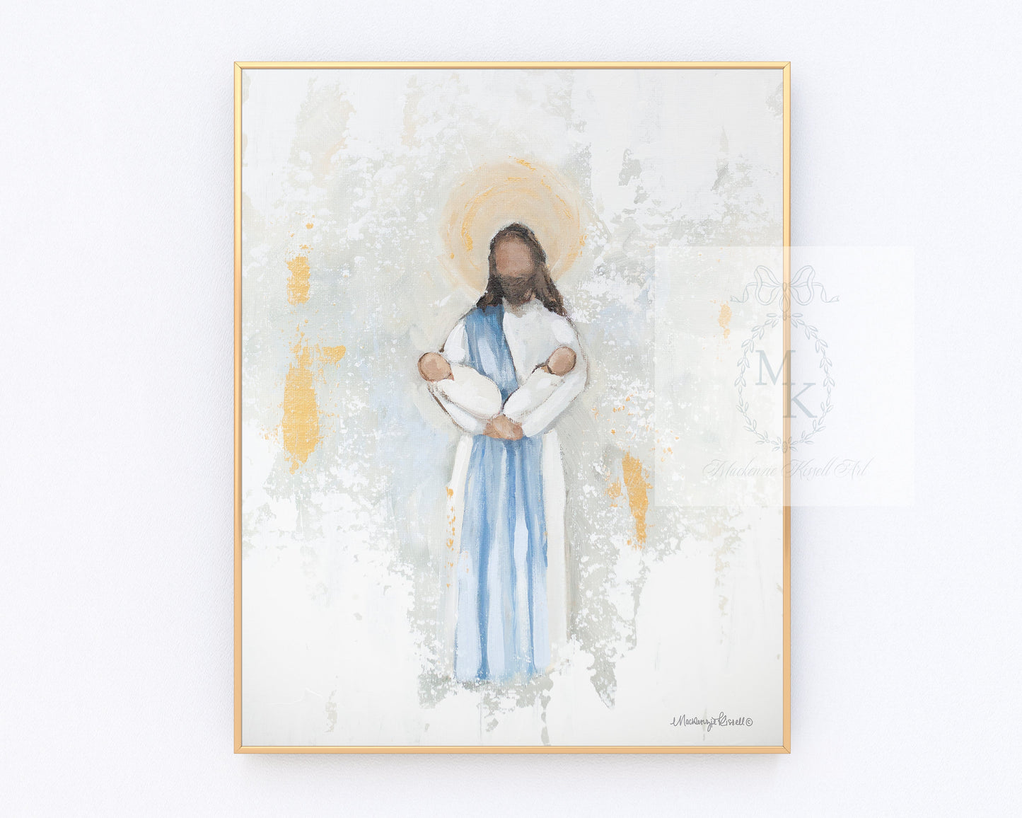 Held' Jesus and Two Babies - Twins Paper Print