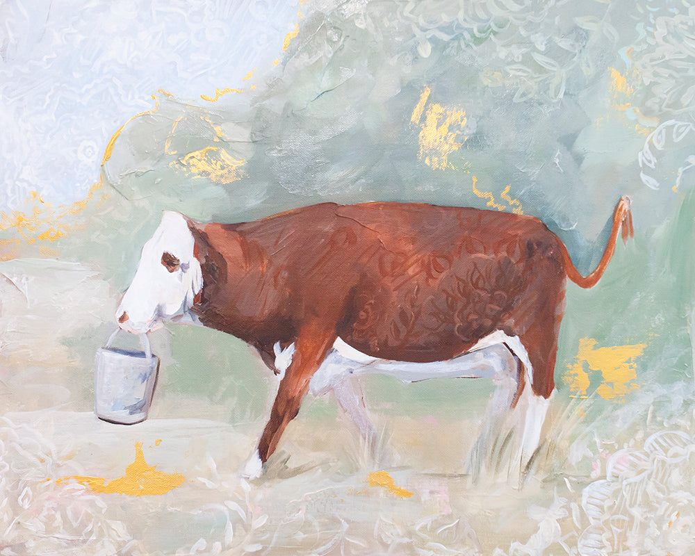 Happy Hereford Paper Print