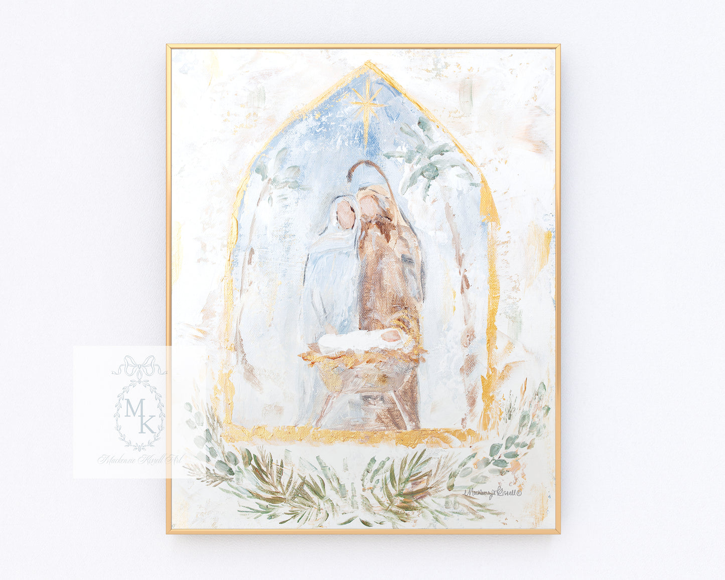 'Holy Family Creche' Paper Print