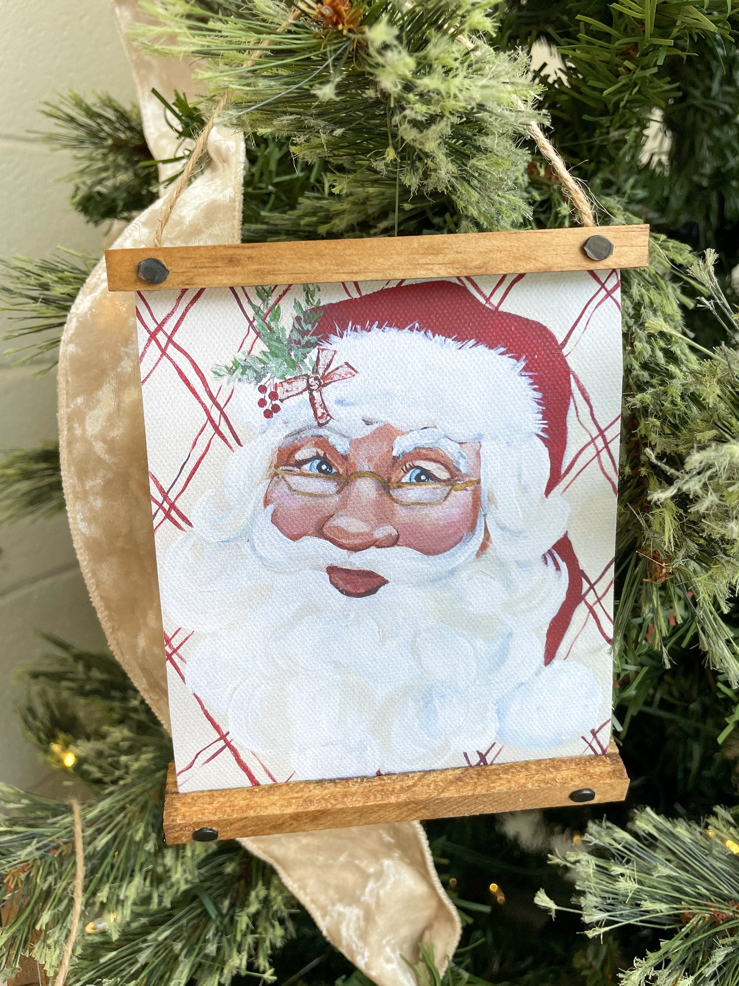 Wood Framed Canvas Ornaments