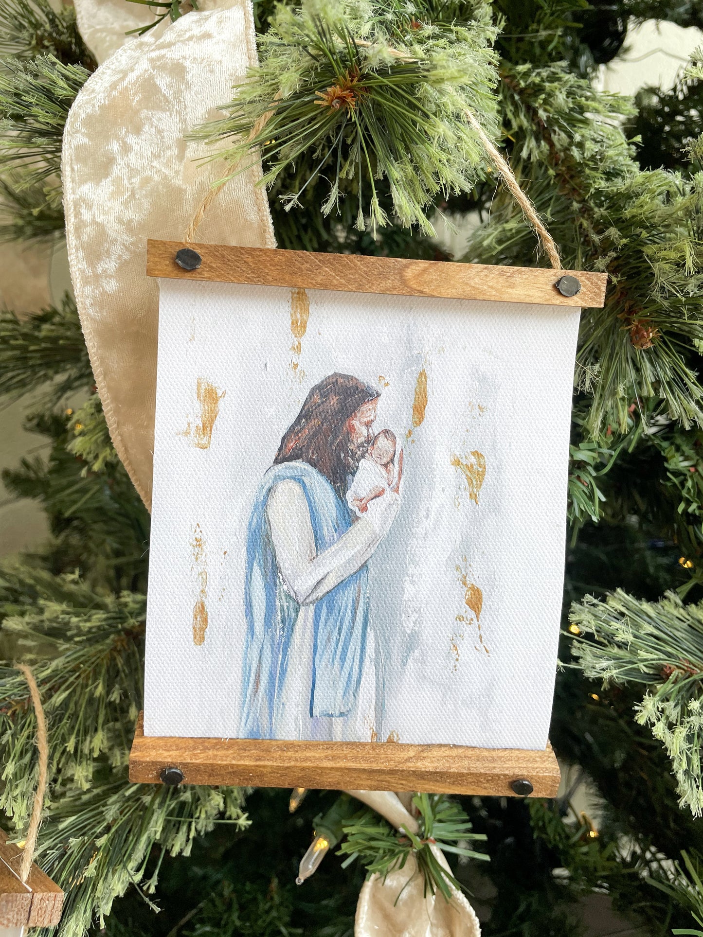 Wood Framed Canvas Ornaments