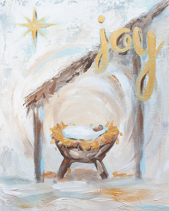 Joy in the Manger Paper Print