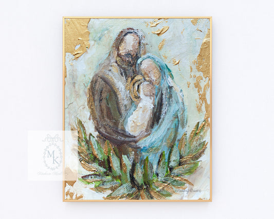 'Mary, Joseph, Jesus' Paper Print