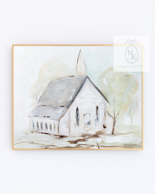 'Blessed House' Church Paper Print