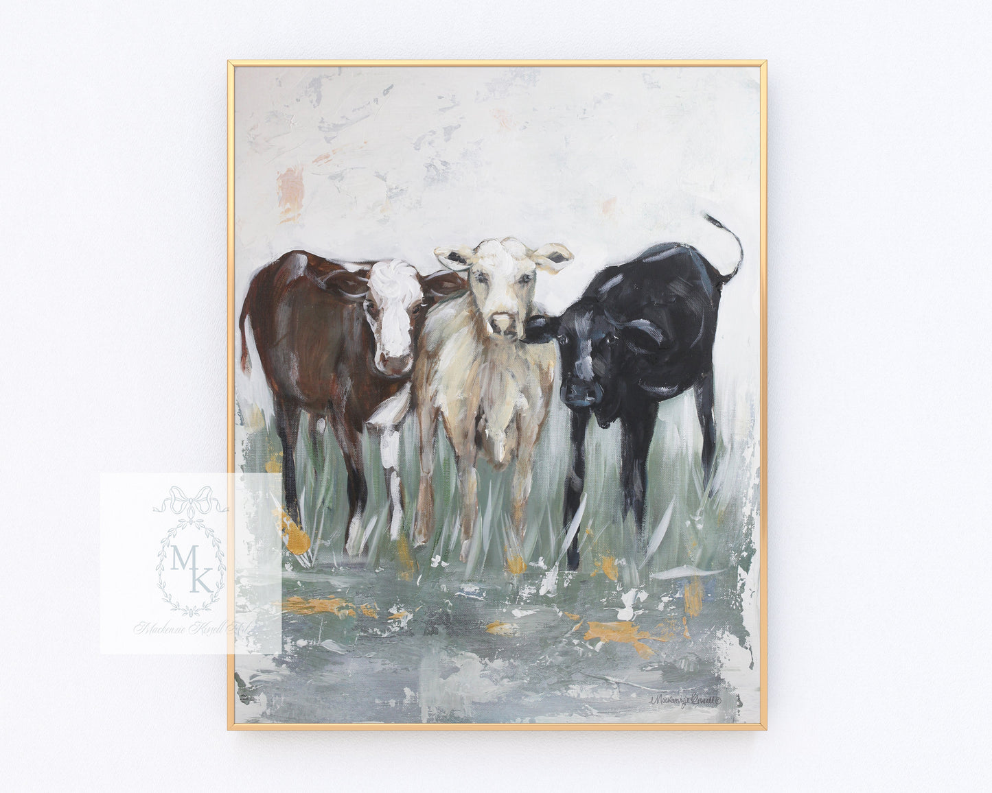 Spring Babies' Cow Paper Print