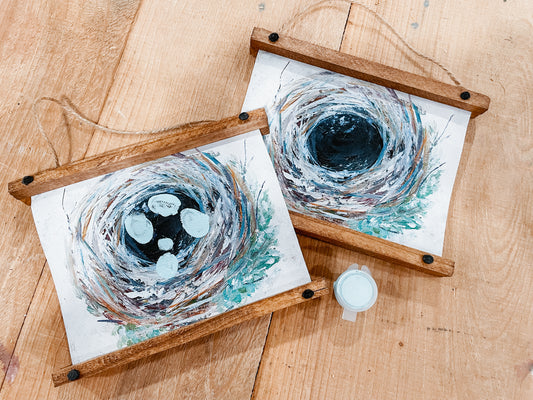 Blessed Nest Fingerprint Gift Set - Wood Framed Ornament