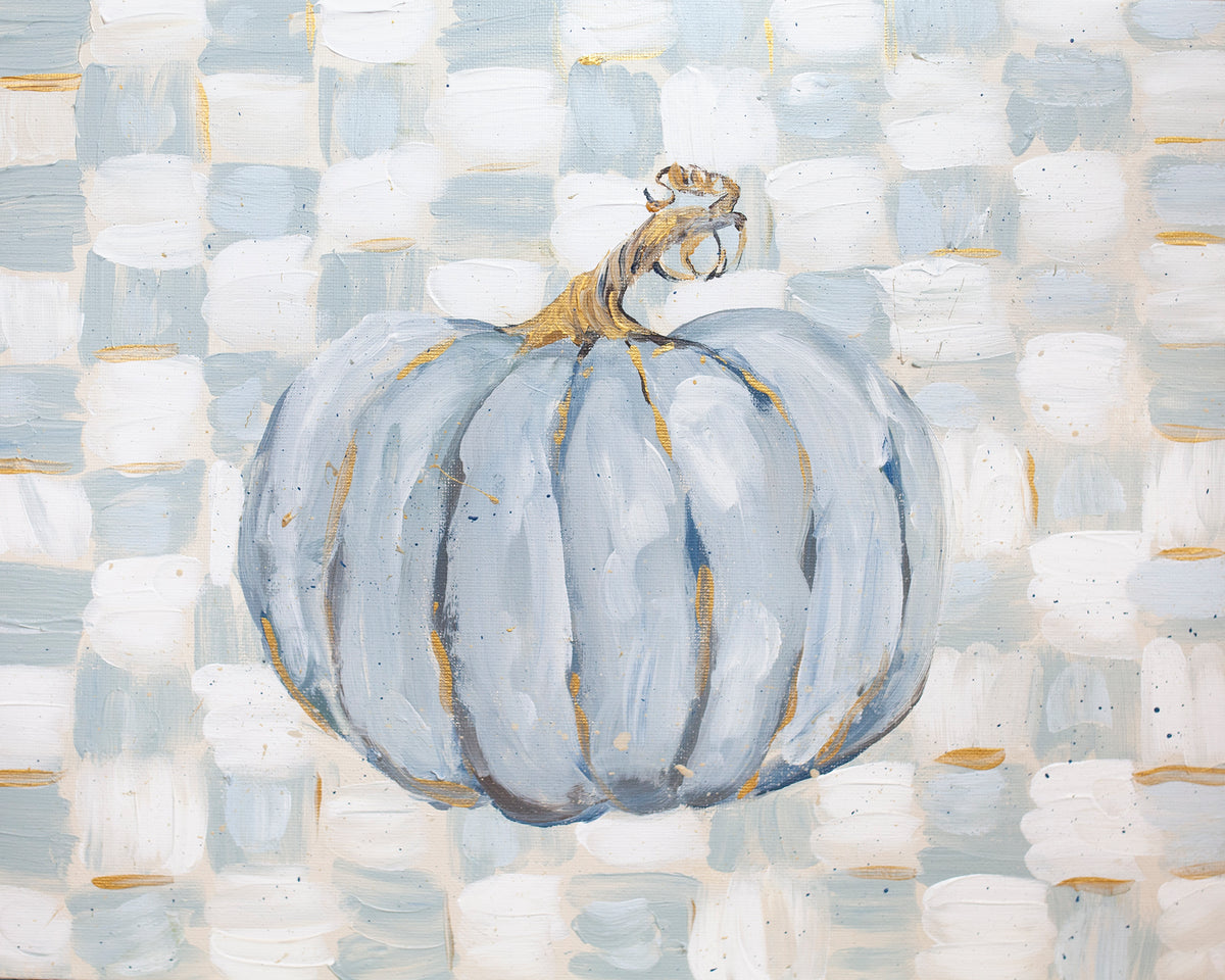 Checkered Pumpkin Paper Print