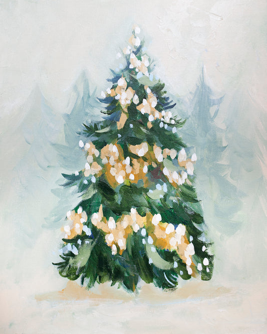 Sparkly Evergreen Paper Print