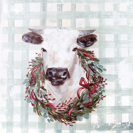 "Merry the Christmas Cow" Paper Print