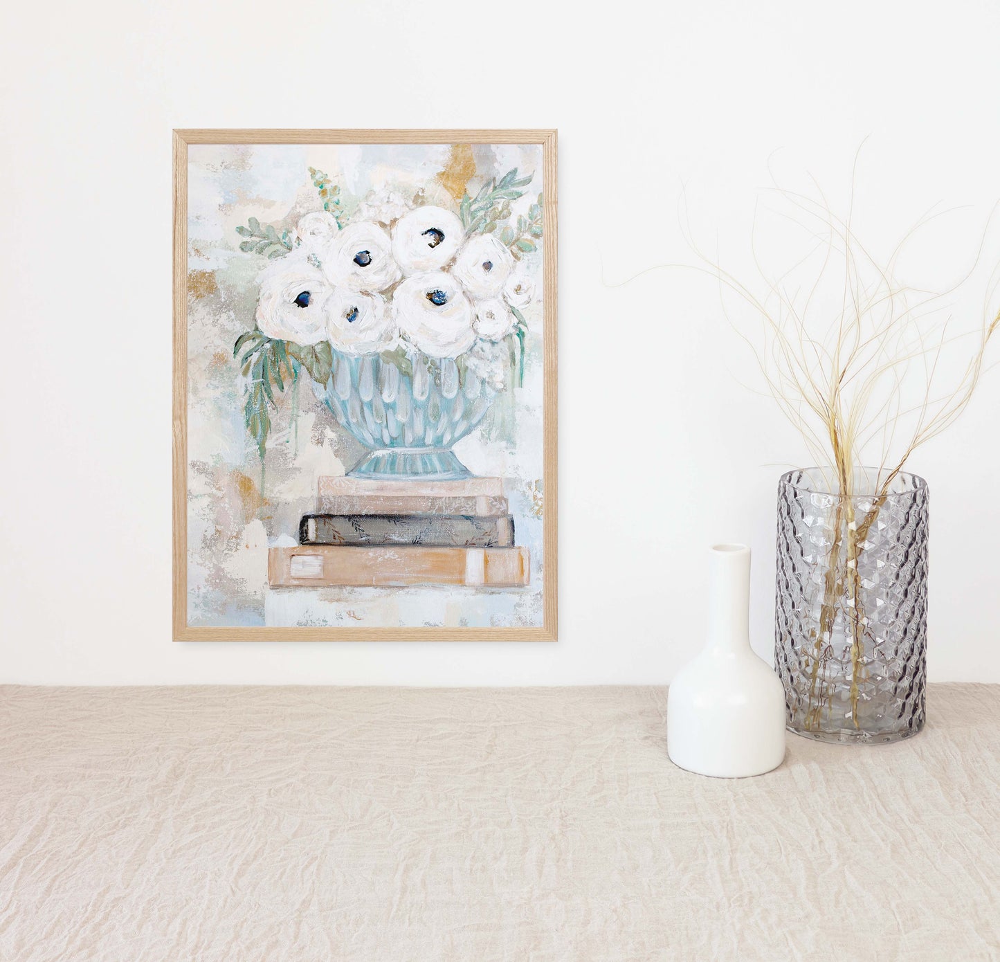 'Flowers in the Study' Floral Paper Print