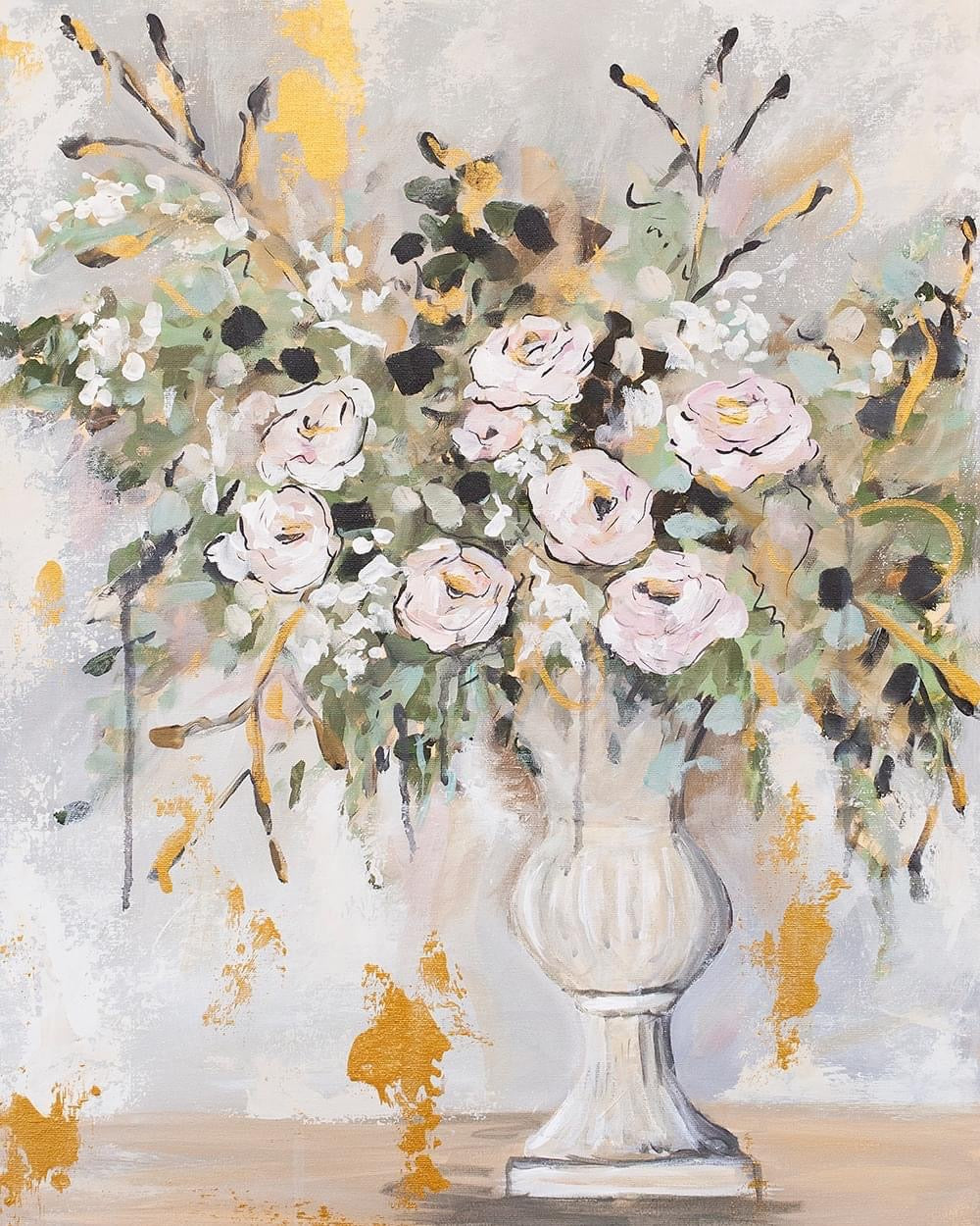 ORIGINAL "Soft Floral Bouquet” 18x24 Canvas Panel RTS