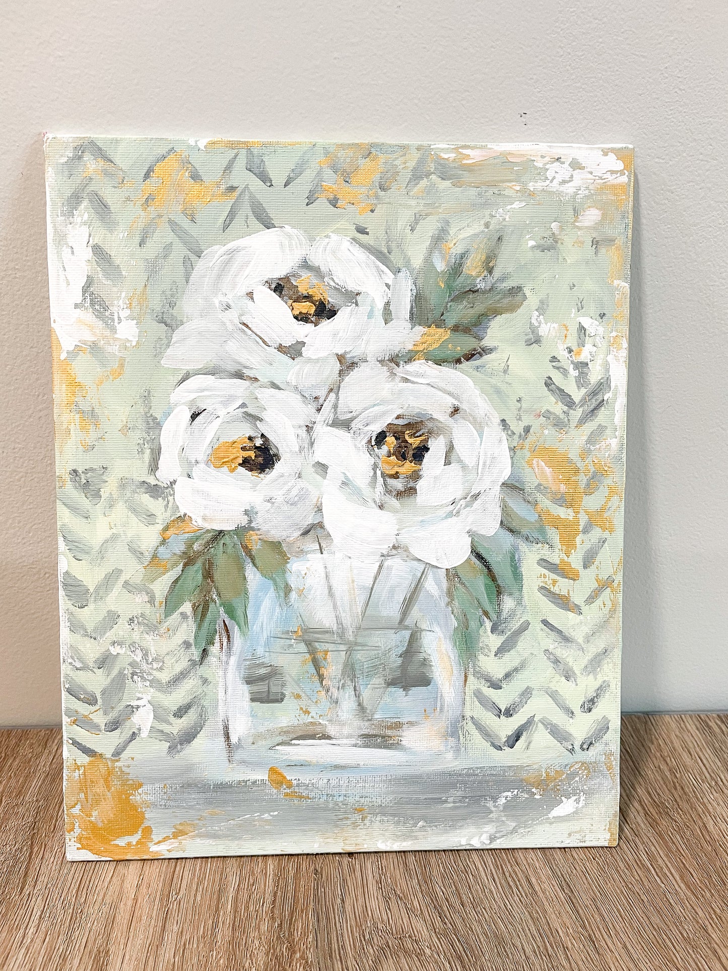 ORIGINAL Glass Floral Trio 8x10 Canvas Panel RTS – Mackenzie Kissell Art